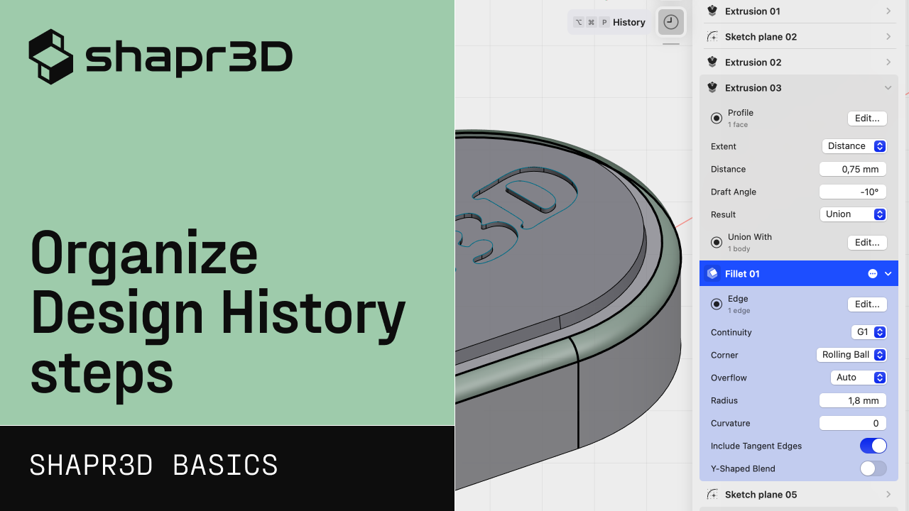 ORGANIZE DESIGN HISTORY STEPS