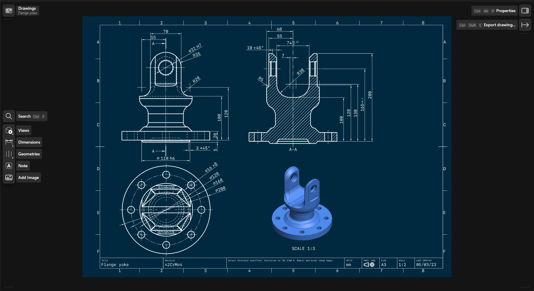 Add text, arrows, lines, areas on the 2D plan